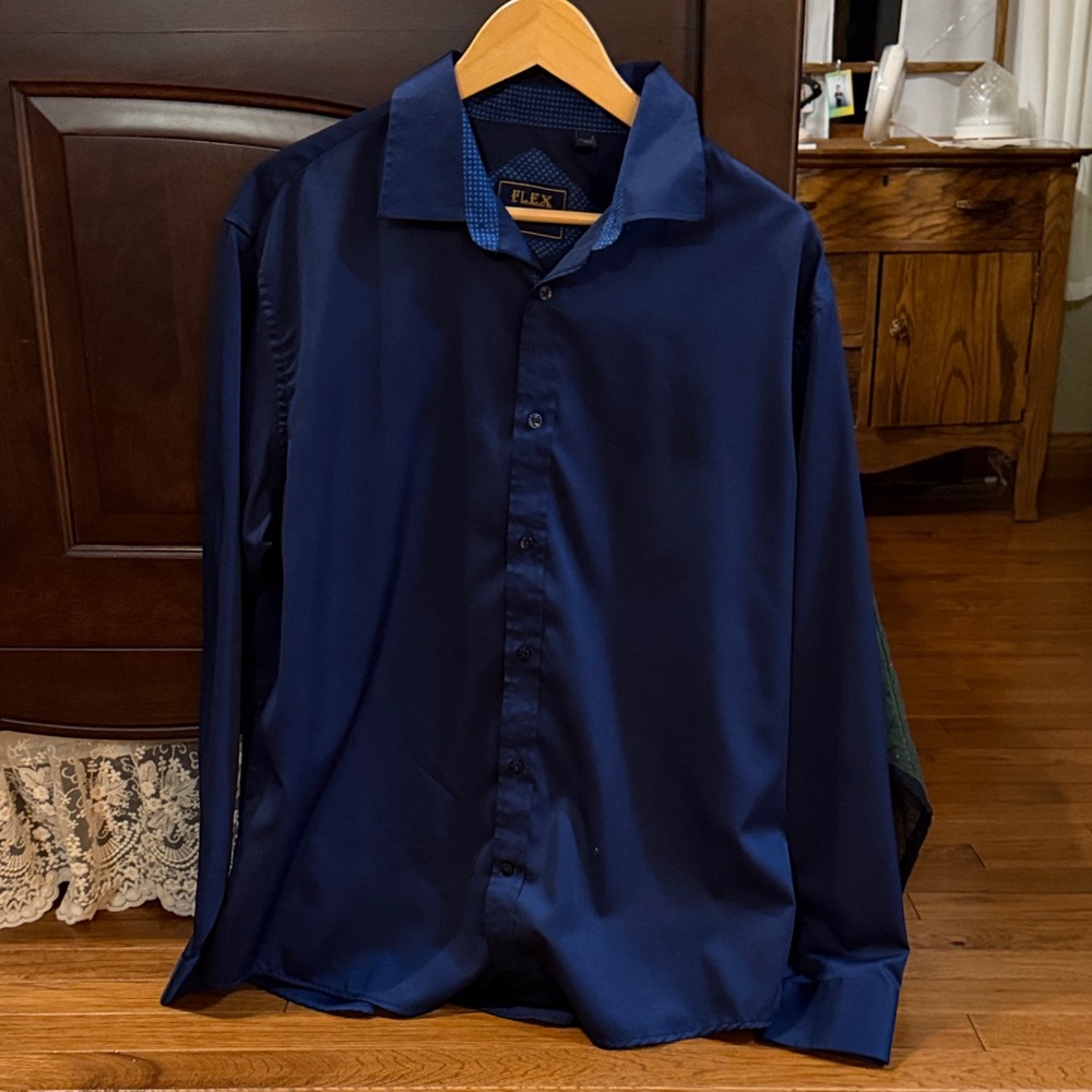 Flex Classic Navy Dress Shirt